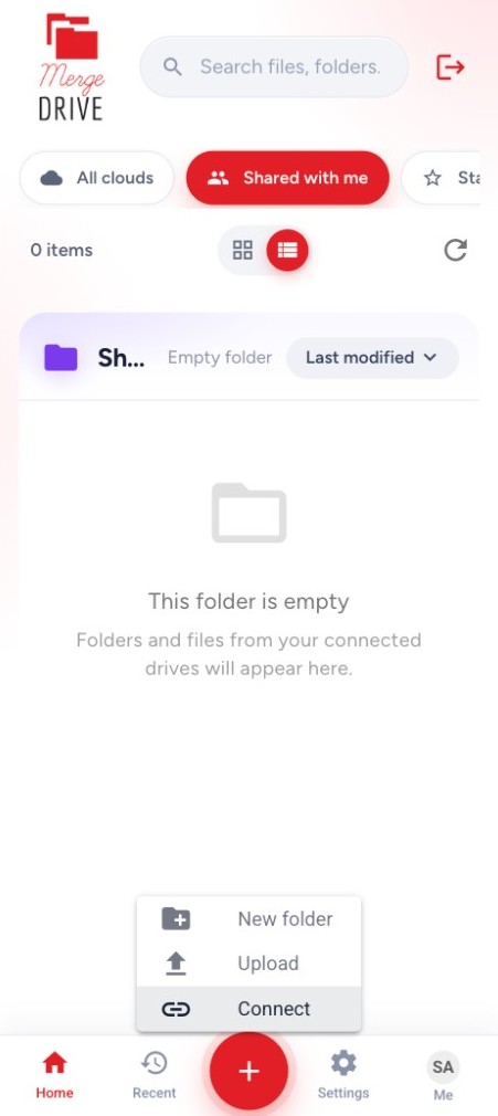 Merge Drive new folder, upload and connect actions